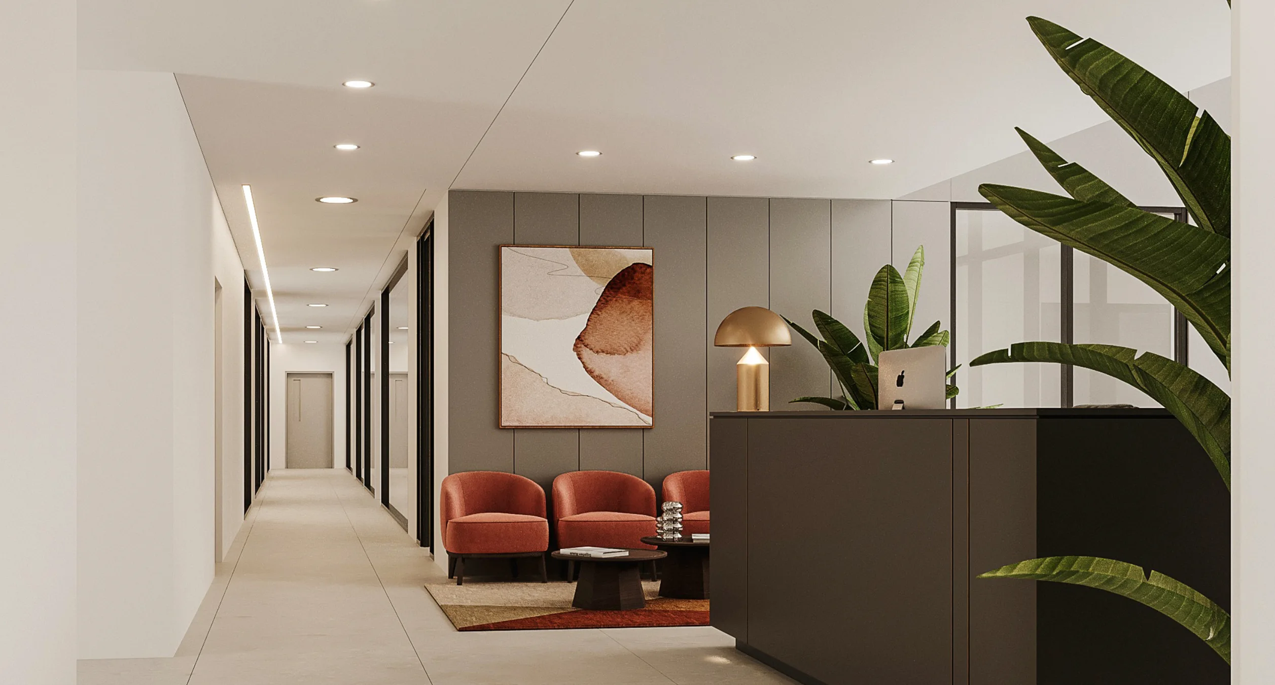 Reception - Reception desk and lounge chairs - GNPC